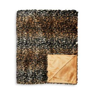 Hudson Park Collection Leopard Print Faux Fur Throw